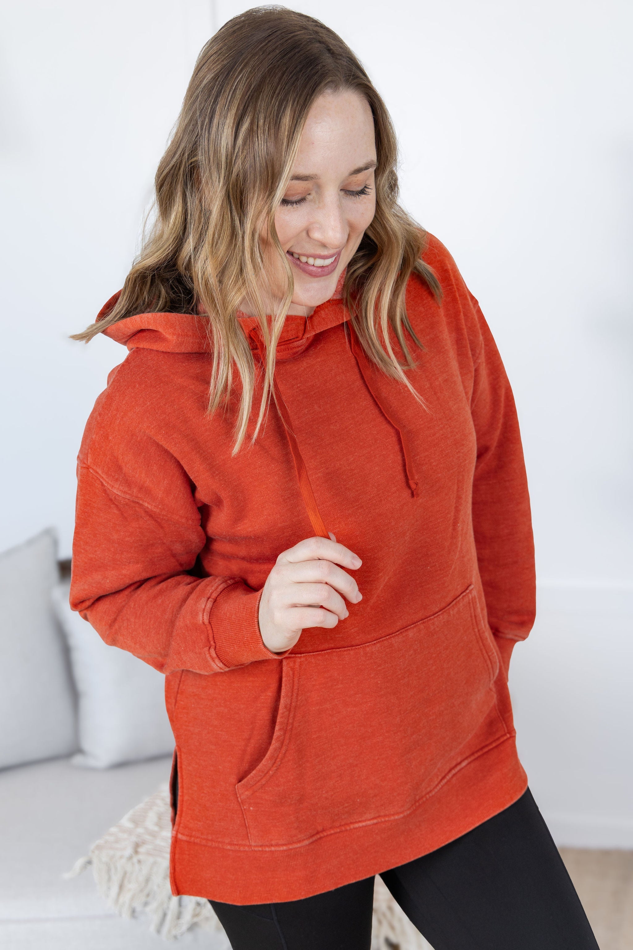 Vintage Wash Hoodie - Rust